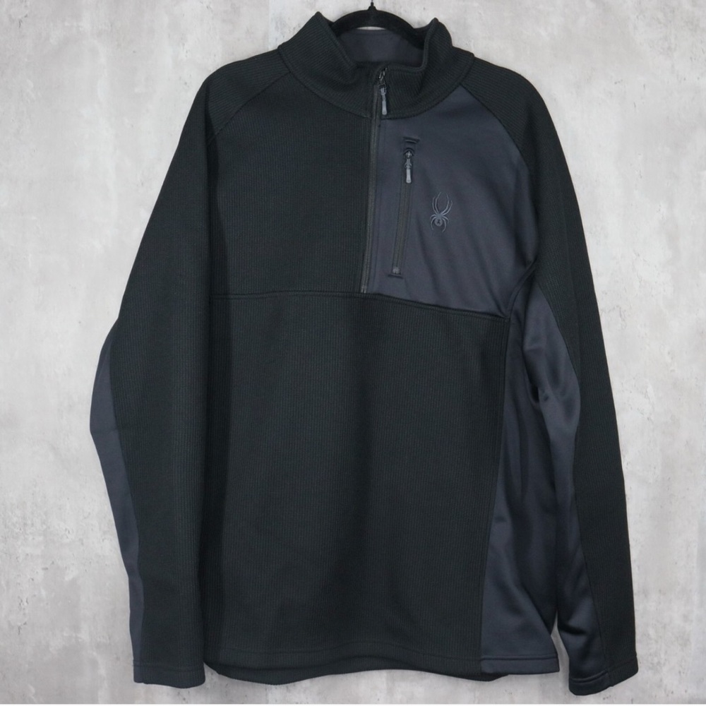 Spyder Men's Black and Dark Gray Performance Jacket